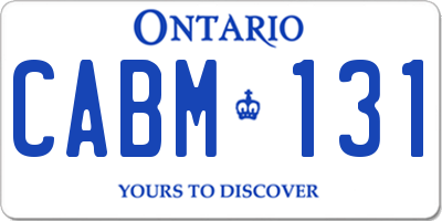 ON license plate CABM131