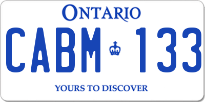 ON license plate CABM133