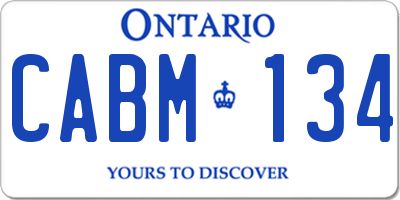 ON license plate CABM134