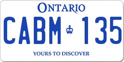 ON license plate CABM135