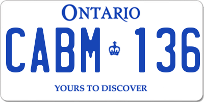 ON license plate CABM136