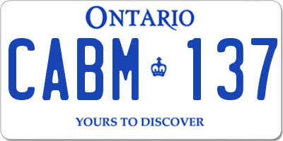 ON license plate CABM137