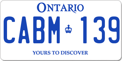 ON license plate CABM139