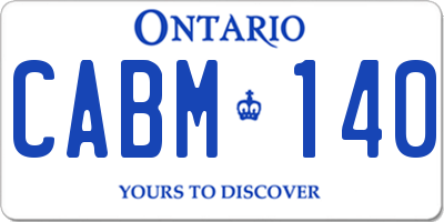 ON license plate CABM140