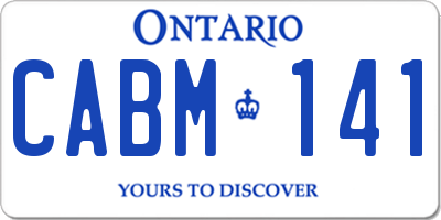 ON license plate CABM141