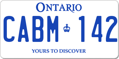 ON license plate CABM142