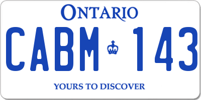 ON license plate CABM143