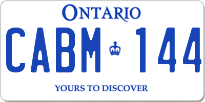 ON license plate CABM144