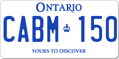 ON license plate CABM150