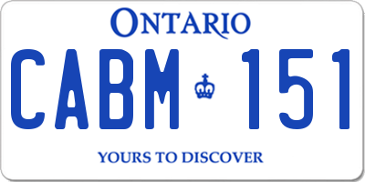 ON license plate CABM151