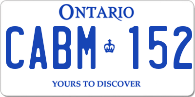 ON license plate CABM152