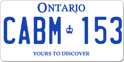 ON license plate CABM153