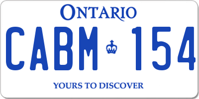 ON license plate CABM154