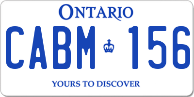 ON license plate CABM156