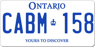 ON license plate CABM158