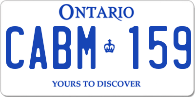 ON license plate CABM159