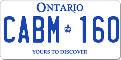 ON license plate CABM160