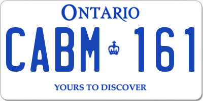 ON license plate CABM161