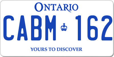 ON license plate CABM162