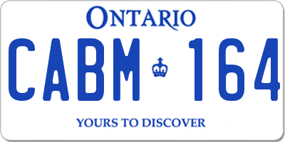 ON license plate CABM164