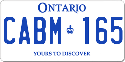 ON license plate CABM165