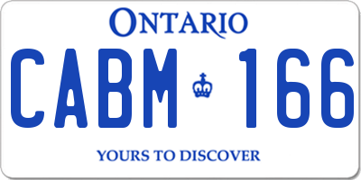 ON license plate CABM166