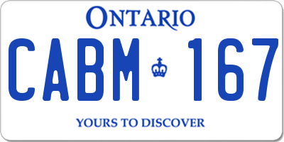 ON license plate CABM167