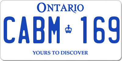 ON license plate CABM169