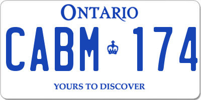 ON license plate CABM174