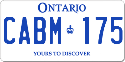 ON license plate CABM175