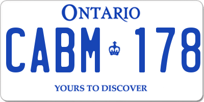 ON license plate CABM178