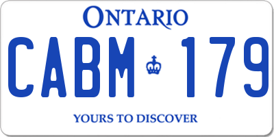 ON license plate CABM179