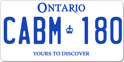 ON license plate CABM180