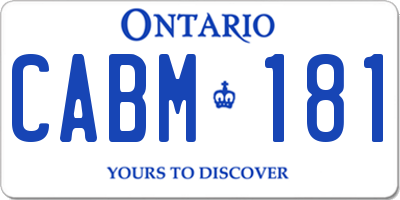 ON license plate CABM181