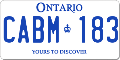 ON license plate CABM183