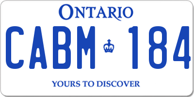 ON license plate CABM184