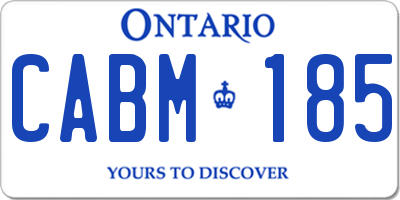 ON license plate CABM185