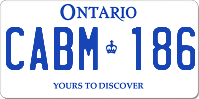 ON license plate CABM186