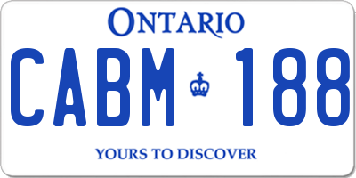 ON license plate CABM188