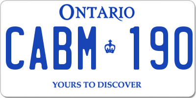 ON license plate CABM190