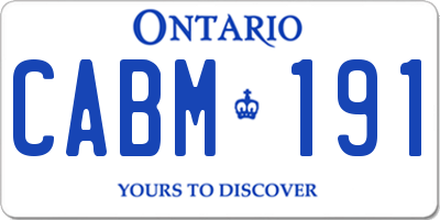 ON license plate CABM191