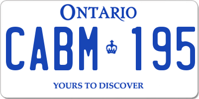 ON license plate CABM195