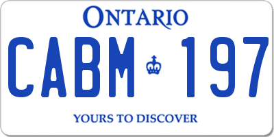 ON license plate CABM197