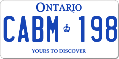 ON license plate CABM198