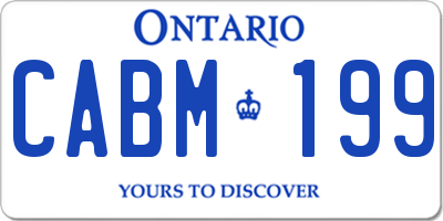 ON license plate CABM199