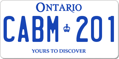 ON license plate CABM201