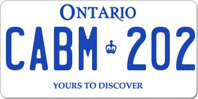 ON license plate CABM202