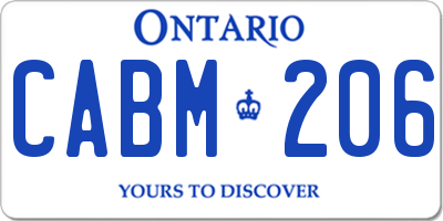 ON license plate CABM206