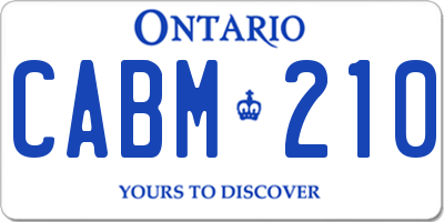 ON license plate CABM210