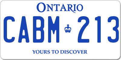 ON license plate CABM213